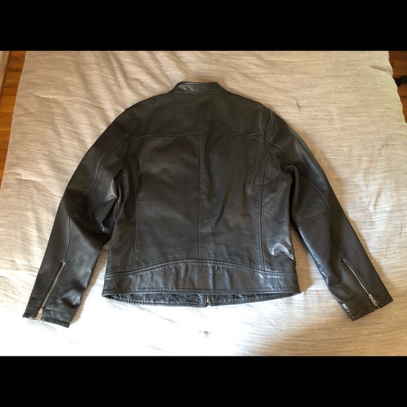 Men’s Lucky Brand Leather Racer Jacket - Picture 3 of 5